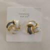 Chic White & Grey Fashion Earrings