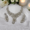 Crystal Bloom & Pearl Necklace Set
