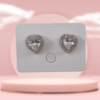 Sparkling Heart-Shaped Stud Earrings