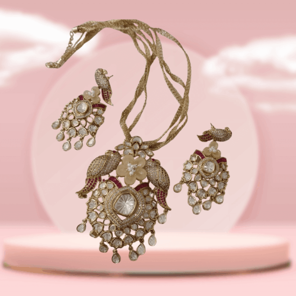 Rajwadi Bird Motif Necklace Set