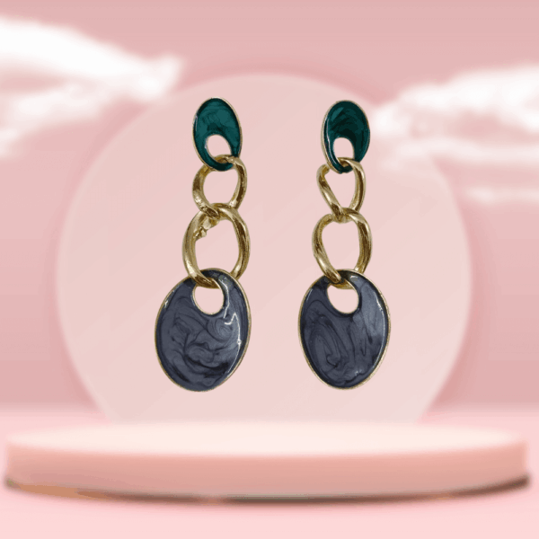 Chic Dual-Tone Enamel Earrings