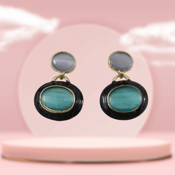 Turquoise and Amethyst Drop Earrings