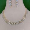 Sparkling Golden Finish CZ Necklace Set