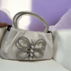 Elegant White Handbag with Crystal Butterfly Design – Glam Collection