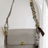 Accent Shoulder Bag with Scarf Detail