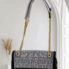 Luxury Evening Clutch with Crystal Studs & Gold Chain Strap