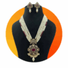 Royal Multi-Layered Pearl Necklace with Antique Kundan Pendant & Earrings Set