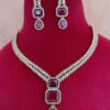 Elegant Ruby Drop Golden Finish Necklace Set