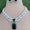Royal Pearl & Emerald Green Statement Jewelry Set