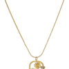 Floral Sparkle Gold-Plated Pendant Necklace