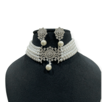 Elegant Real Pearl Necklace with CZ American Diamonds - Image 2