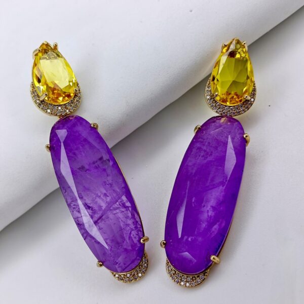 Queen’s Treasure: Golden Topaz & Regal Purple Gems