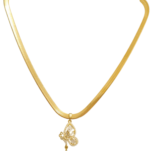 Butterfly Elegance Gold-Plated Pendant Chain
