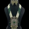 Moissanite Polki Pearl & Emerald Beaded Necklace Set