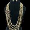 Elegant Royal Pearl Cluster Necklace Set