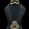 AA+ Antique Gold-Plated Purple Beaded Necklace Set with Matching Earrings